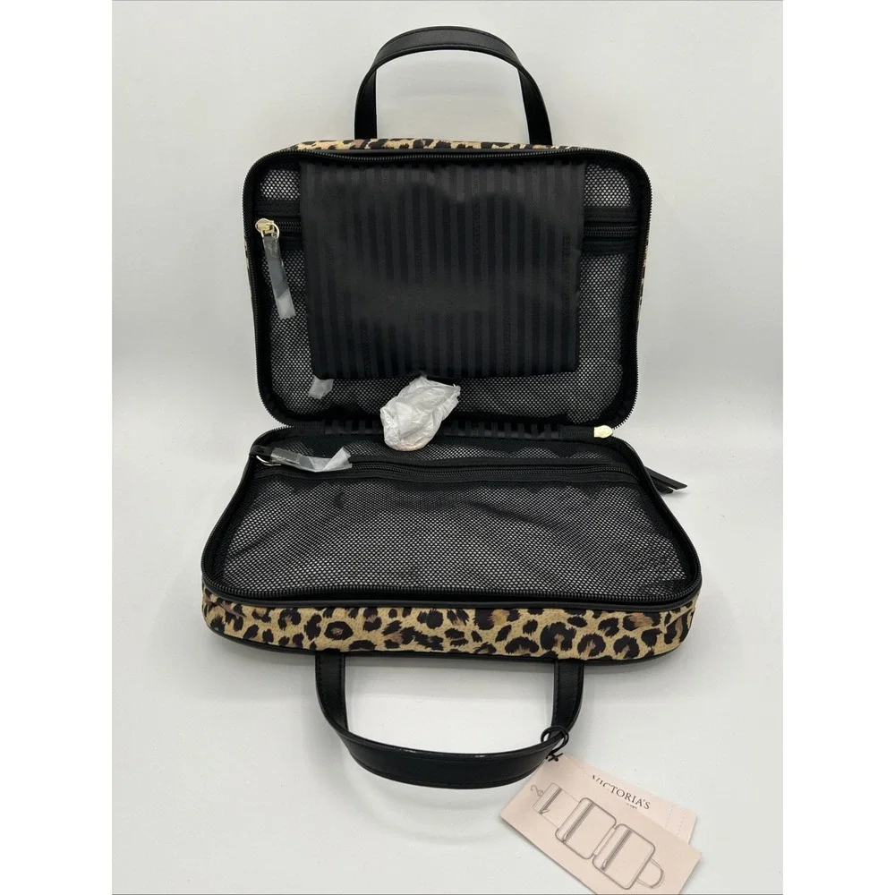 Victoria's Secret Leopard Print Travel Toiletry Bag Hanging Cosmetic Case NWT